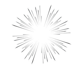 Fototapeta premium Energetic speed lines for comic illustrations. Radial focus effects for manga and anime style illustrations. Vector design.