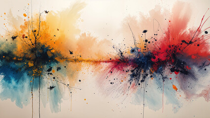 A festive and colorful watercolor painting of wildflowers