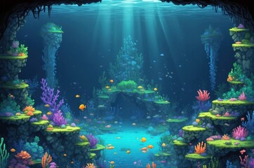 Colorful retro old vintage 2d pixel art game texture background illustration design, history and symbol theme concept.  
