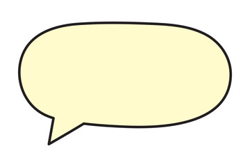 Cartoon hand drawn speech bubble in comic book style.