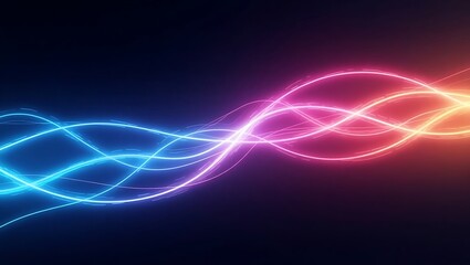 A motion graphic inspired abstract background with vibrant light streaks flowing in multiple directions. Generative Ai.