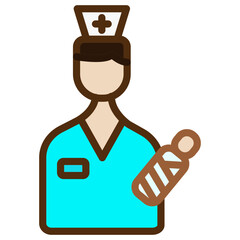  Delivery Nurse Midwife Color Icon