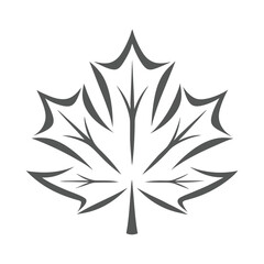 Fototapeta premium a maple leaf in a single continuous-line stroke for a modern effect