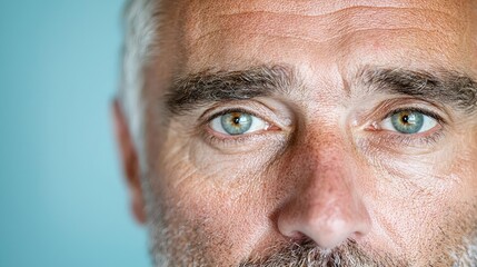 Obraz premium Close-up portrait of man's eyes, face, studio