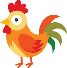 Cute Rooster cartoon vector illustration