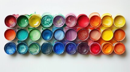 A beautiful setup of untouched watercolor paints radiates color and warmth in a naturally lit creative area