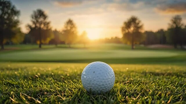 golf ball on the morning course