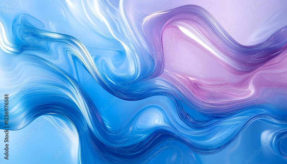 Canvas Prints light blue abstract background. abstract background featuring 3d shiny plastic waves in vibrant purp