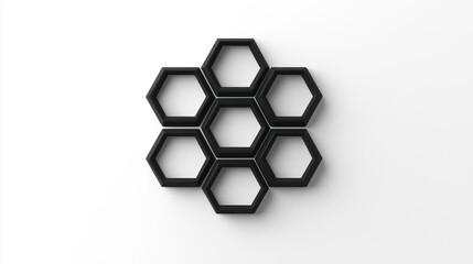 dark honey comb hexagon geometric shape 3d render illustration