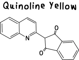 chemical structure of Quinoline Yellow ,food addtive coloring illustration on transparency background