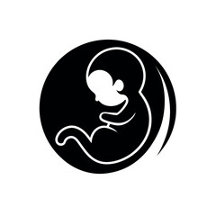 Fetal Development Silhouette in the Womb