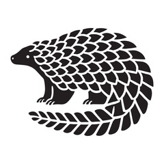 Pangolin Silhouette Illustration for Wildlife Conservation