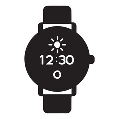 Modern Smartwatch Silhouette Vector Icon Design