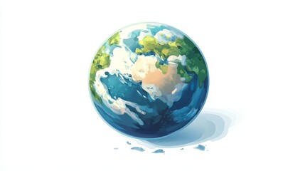 Naklejka premium Cartoon style drawing planet isolated on white composition background