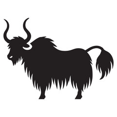 Yak Silhouette Vector Illustration for Design Projects