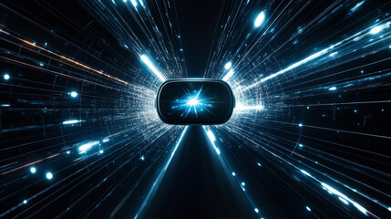 360 degree full panorama environment map of black technology lights background abstract 3d render illustration hdri hdr vr virtual reality