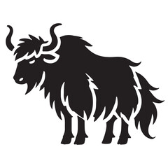 Yak Silhouette Vector Illustration for Animal Designs