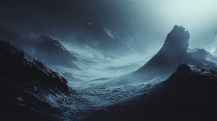 Fototapeta premium modern futuristic technology abstract dark curvy geometric shapes background 3d rendering illustration