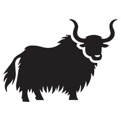 Majestic Yak Silhouette Vector Illustration