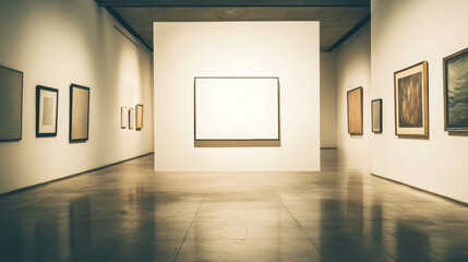 art gallery wall with empty picture frame and copy space to add your content 3d rendering illustration