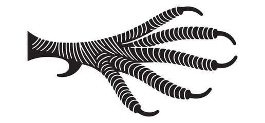Detailed Bird Claw Silhouette Vector Graphic
