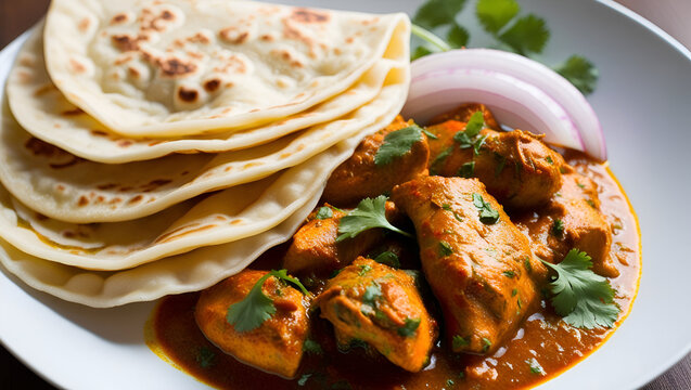 "Flaky Parotta with Spicy Chicken Curry Delight"