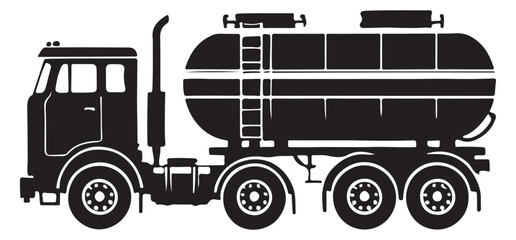 Tanker Truck Silhouette Illustration Vector Graphic