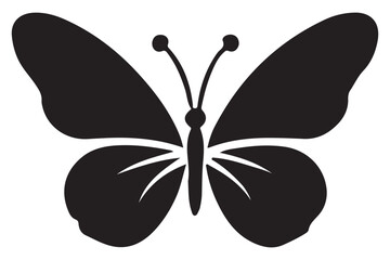 Simple Butterfly Silhouette Vector Graphic