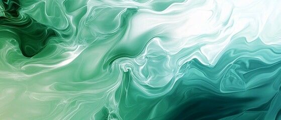 Obraz premium Abstract Green And White Swirling Marble Design