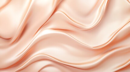 Fototapeta premium Smooth peach colored silk fabric waves gently