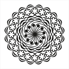 Mandala Pattern Stencil doodles sketch good mood and art icon mandala using for book pages coloring, greeting card and border design.