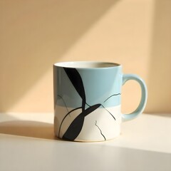 Modern Geometric Elegance Black & White  Ceramic Mug