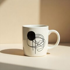 Modern Geometric Elegance Black & White  Ceramic Mug