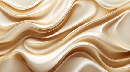 Obraz premium Abstract beige wavy pattern background 3d render illustration. 3D Illustration