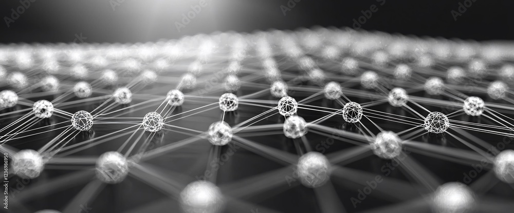 Poster abstract network of interconnected nodes. (1)