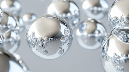 grey liquid bubbles abstract background with empty blank copyspace to add your content 3d rendering illustration