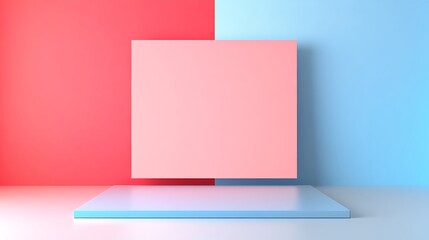 Naklejka premium Abstract Pastel Pink Blue Square Display Platform
