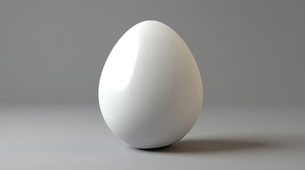 White egg on grey background 3d illustration render