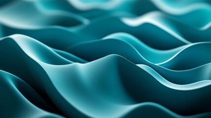 Fototapeta premium Abstract teal wave pattern background image 3d render illustration. 3D Illustration
