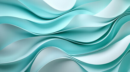 Fototapeta premium Abstract teal wave pattern background image 3d render illustration. 3D Illustration