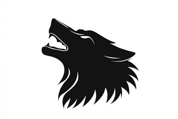 Obraz premium Wolf black logo on white background