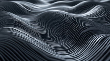 Naklejka premium Abstract dark grey curved lines pattern texture 3d render illustration. 3D Illustration