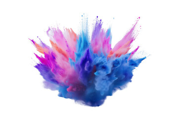 Fototapeta premium a Colorful powder explosion isolated on a transparent background