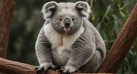 Naklejka premium Adorable Koala Bear on Tree Branch in Australia