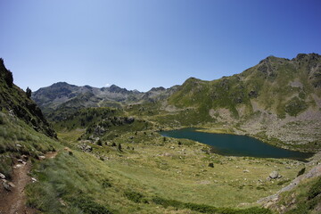 Hiking in pyrenees mountains - Andorra in the summer