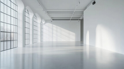 Fototapeta premium white empty abstract building interior room 3d render illustration