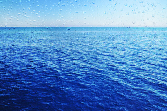 water background blue sea texture droplets