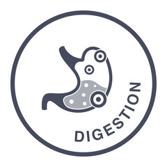 Digestion Icon, Gut Health, Digestive System Symbol