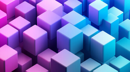 Obraz premium abstract violet and blue modern columns cube pillars 3d render illustration
