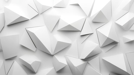 Obraz premium Abstract white color geometrical pyramid figures composition 3d render illustration